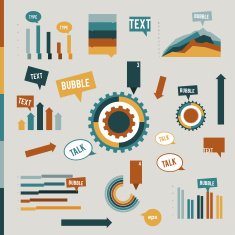 Infographic flat collection of elements for print or web page