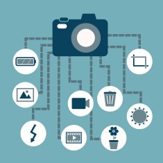 Photography concept idea in flat style