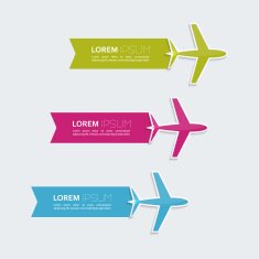 Multicolored paper stickers with aircraft N2