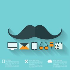 Hipster flat abstract background with web icons Interface symbols Cloud N3