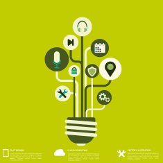Flat abstract background with web icons Interface symbols Cloud computing N34