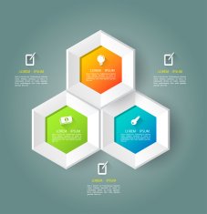 Hexagons with icons