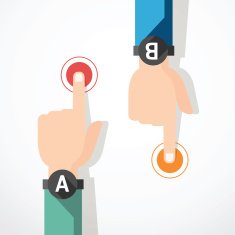 finger touching banner concept vector N2