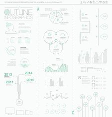 Outline infographics vector illustration Artistic creative and hand-drawn visualization