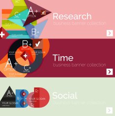 Flat modern info banner set N105
