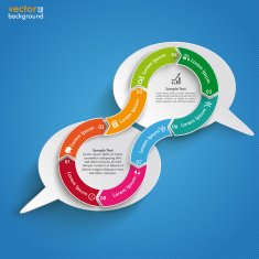 2 Speech Bubbles Connected Cycle Blue Sky