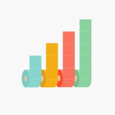 Four column toilet paper roll chart diagram Flat Infographic