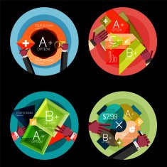 Set of option presentation labels flat design web infographic boxes N118