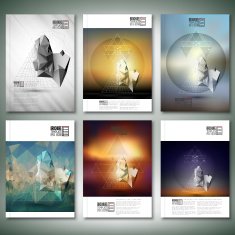 Abstract 3D pyramids Infographic set Brochure flyer or report for N2