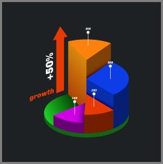 Color round isometric diagram info graphic