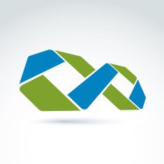 Vector infinity abstract 3D icon symbol
