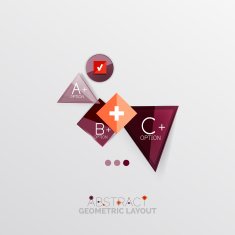 Glossy paper style geometric abstract infographic design N199