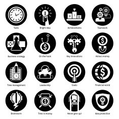 Business Concept Icons Black