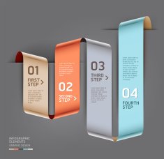 Modern Infographics banner ribbon style template N5