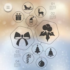 Christmas infographic with unfocused background N172