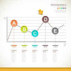 abstract line chart infographics design