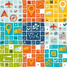 navigation flat infographic N42