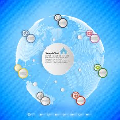Infographic with colored circles for business template vector N4