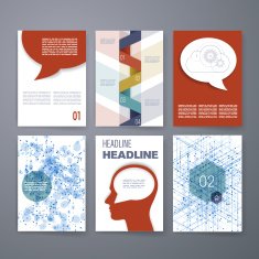 Design Template Set for Web Mail Brochures Mobile Technology App N4