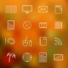 Set of simple thin freelance icons