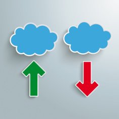 Blue Clouds 2 Arrows Upload Download
