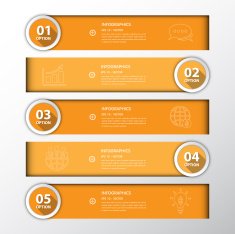 Design flat shadow step number banners graphic or website Vecto N12