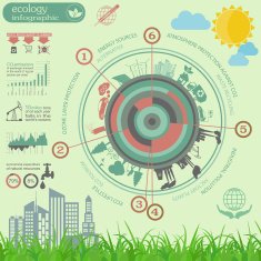 Environment ecology infographic elements Environmental risks N51