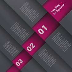 Template Design 5 Options Depth Bevel Black Purple