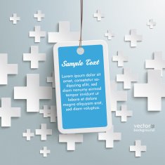 White Plus Symbols With Price Sticker