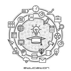 Education in the form of infographics with icons N2