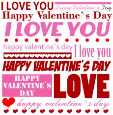 Valentine's Day typographic background N2