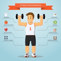 Fitness infographics concept Vector illustration N2