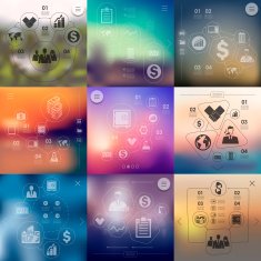 business infographic with unfocused background N181