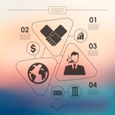 business infographic with unfocused background N182