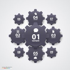Gears infographics Vector