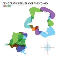 Abstract vector color map of Democratic Republic Congo