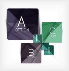 Geometric shaped option banner design template N9