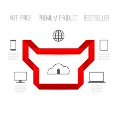 Paper with red origami ribbons Promotion speech paper