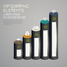 cylindrical flow chart infographic elements