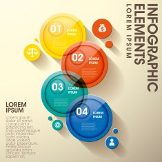 abstract glossy circle label infographic elements