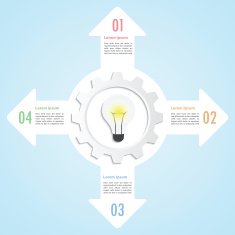 Gear and lightbulb infographic design template