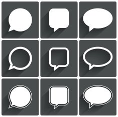 Speech bubble icons Think cloud symbols Vector N2