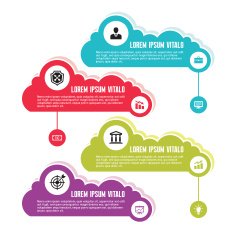 Infographic Business Concept with Icons and Clouds N2