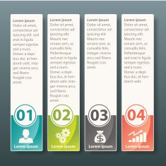 Infographic four label template design