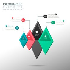 abstract diamond option infographics