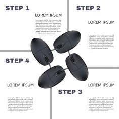 Computer Mouses Infographic Steps Vector