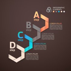 Modern business step origami style options banner N82