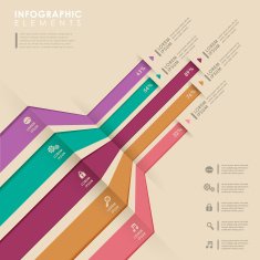 abstract ribbon option infographics