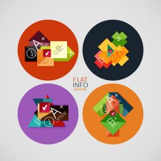 Flat infographic design concept set N2