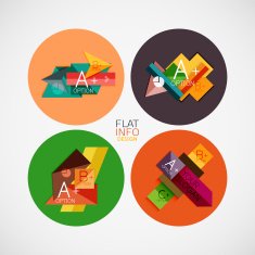 Flat infographic design concept set N5